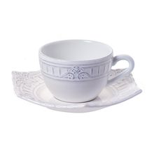 Xícara De Chá Com Pires Cerâmica Branco Venice Avulso