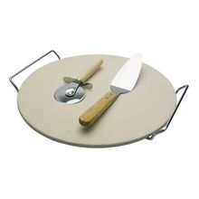Jogo Para Pizza Em Cerâmica e Inox 4 Peças