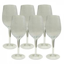 Taças De Vinho Branco Em Vidro Transparente 550ml 6 Peças
