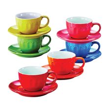 Jogo De Xícaras Café Coloridas Mary 6 Peças 90ml