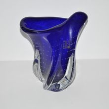 Vaso De Murano Mini Azul Escuro 19x15cm