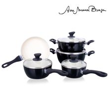 JOGO DE PANELAS ANA MARIA BRAGA PRETO COM REVESTIMENTO CERÂMICO 5 PEÇAS