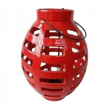 Lanterna De Cerâmica Vermelha 22x33cm