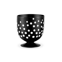 Vaso De Vidro Bolas Preto E Branco 20x18cm