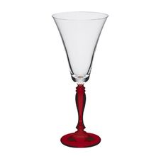 JOGO COM 6 TAÇAS PARA VINHO TINTO EM CRISTAL ECO BASE VERMELHHA 230ML