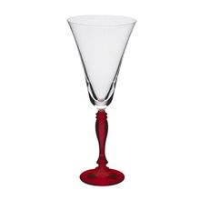 JOGO COM 6 TAÇAS PARA ÁGUA EM CRISTAL ECO BASE VERMELHA 300ML