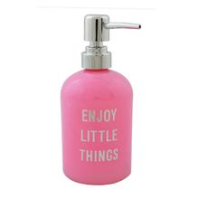 Porta Sabonete Líquido De Vidro Enjoy Little Things Rosa 400ml