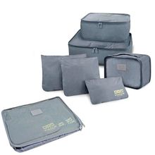 KIT ORGANIZADOR DE MALAS DE 6 PEÇAS CINZA