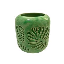 Castiçal De Ceramica Adam Leaves Verde