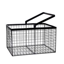 Cesta Trendy Em Ferro Preta 24x40x30cm