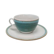 Conjunto Com 6 Xícaras E Pires Toscana Azul Corona 220ml