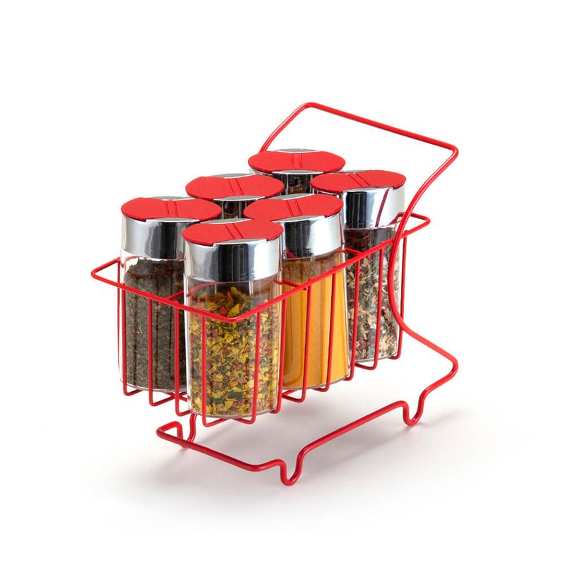 Mini-Carrinho-Com-6-Porta-Condimentos-Vermelho
