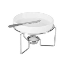 Rechaud Para Queijo Brie Com Faca Em Cerâmica D16,2xa11,5cm Fracalanza