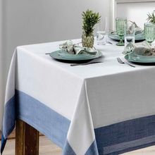 Toalha De Mesa Chamonix Branco E Azul 1,8mx2,8m