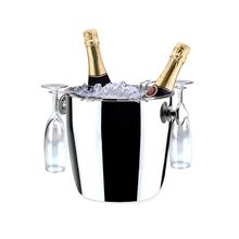 Champanheira Com Suporte Para 6 Taças Em Aço Inox 7,5l