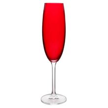 Jogo Com 6 Taças Gastro Para Champagne Vermelho Carmim 220ml Cristal