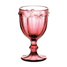 Jogo De 6 Tacas Para Agua Libelula Em Vidro 325ml Violeta