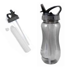 Garrafa Squeeze 550ml Com Canudo Retrátil Preta