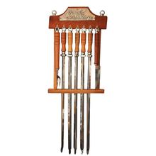 Conjunto Com 5 Espetos Garfo Faca E Suporte 351