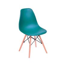 Cadeira Eiffel Azul Petróleo Com Pés De Madeira 1102