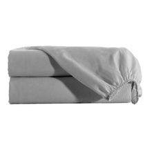 Lençol Avulso King Com Elástico Cinza 300 Fios 193x203x40cm