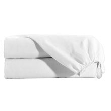 Lençol Queen Com Elástico Branco 300 Fios 160x200x40cm