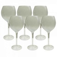 Taças De Vinho Tinto Em Vidro Incolor 600ml 6 Peças