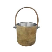 Balde De Gelo Em Metal E Madeira 27x20x18cm