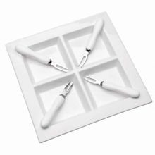 Petisqueira Quadrada Lyon Com 4 Garfinhos