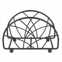 Porta Guardanapo De Metal Preto 13cm X 4,5cm X 9,5cm