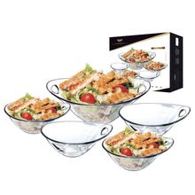 Conjunto De Saladeira De Vidro Parma 5 Peças