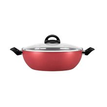Wok 28cm Chilli Com Tampa E Alças Cereja 4,1litros