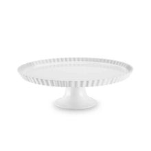 Prato Para Bolo Buffet Com Pé E Borda Melamina Branco Ø35cm