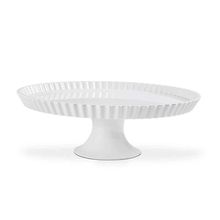 Prato Para Bolo Buffet Com Pé E Borda Melamina Branco Ø22cm