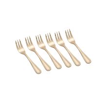 Cojunto Garfos Para Bolo De Aço Inox Dourado Avalon 6 Peças Wolff