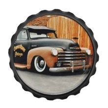 Abridor De Garrafas Carro Retrô Marrom E Preto Com Imã