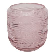 Vaso De Vidro Transparente Rosa 15x15x16cm