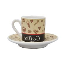 Jogo De Xícaras De Café Estampa Coffee 85ml 6 Peças