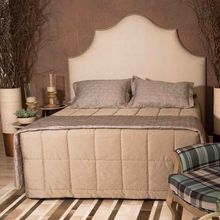 Cabeceira Munique Queen 182x167cm Com Tachas Cor Cru