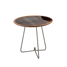 Mesa De Apoio Orquídea G Redonda Com Pés de Ferro 54x60cm
