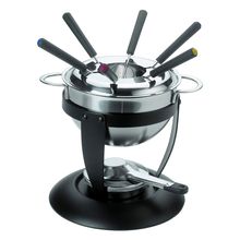 Jogo De Fondue Em Aço Inox E Cerâmica 11 Peças L23p20xa22,3cm