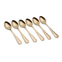 Conjunto Colheres Para Chá De Aço Inox Dourado Avalon 6 Peças Wolff