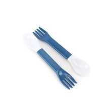 Conjunto De 2 Talheres 3 Em 1 Joie Em Plástico Azul E Branco