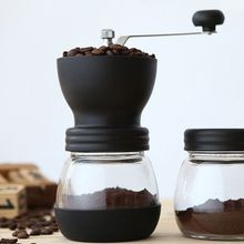 Moedor De Café Manual Com Recipiente Em Vidro