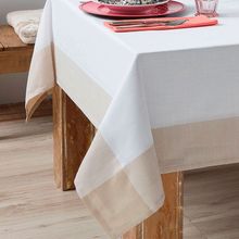Toalha de Mesa Chamonix Branco e Bege 1,8x2,8m