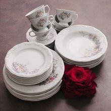 Jogo de Pratos de Sobremesa Eterna Em Porcelana Schmidt 6 Peças