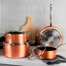 Conjunto De Panelas Copper Cobre Martelada 4 Peças Brinox