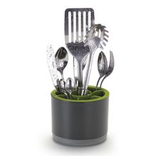 Porta Talheres Redondo Verde E Cinza Ø15x12cm