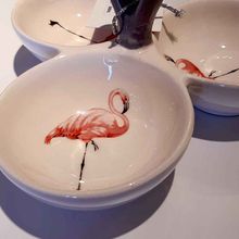 Petisqueira De Cerâmica Flamingos 19,6x19,6x10,2cm