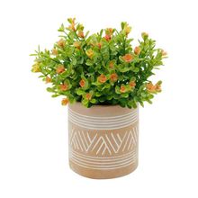 Vaso De Cerâmica Decorativo Terracota Asteca 8,5x9,5cm